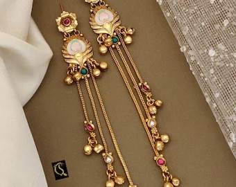 Indian earrings, Wedding Earring, bridal kundan earrings Gift for her