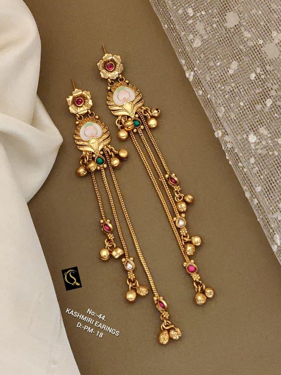 Indian earrings, Wedding Earring, bridal kundan earrings Gift for her