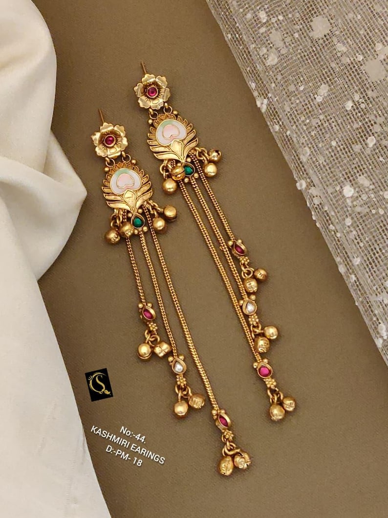 Indian earrings, Wedding Earring, bridal kundan earrings Gift for her Design_1