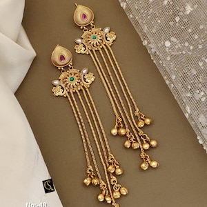 Indian earrings, Wedding Earring, bridal kundan earrings Gift for her Design_2
