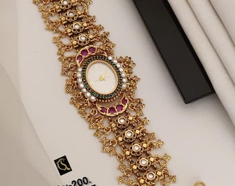 Collar con reloj de oro vintage: Reloj de boda de inspiración antigua