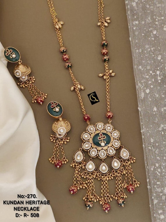 Necklace Set Indian Necklace Gold Necklace Set Statement Jewelry  Bollywood Indian wedding jewelry|Indian jewelry, Anniversary Gift