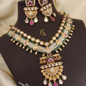 Antique Polki Kundan necklace/Indian jewelry/Punjabi/Pakistani/Wedding necklace/Bridal necklace/Indian necklace