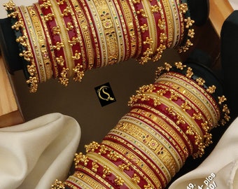 Indian Bangle Set: Bridal Wedding Jewelry, Festive Bangles