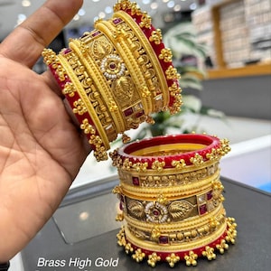 Set di bracciali Chura da sposa indiani: gioielli per matrimoni punjabi