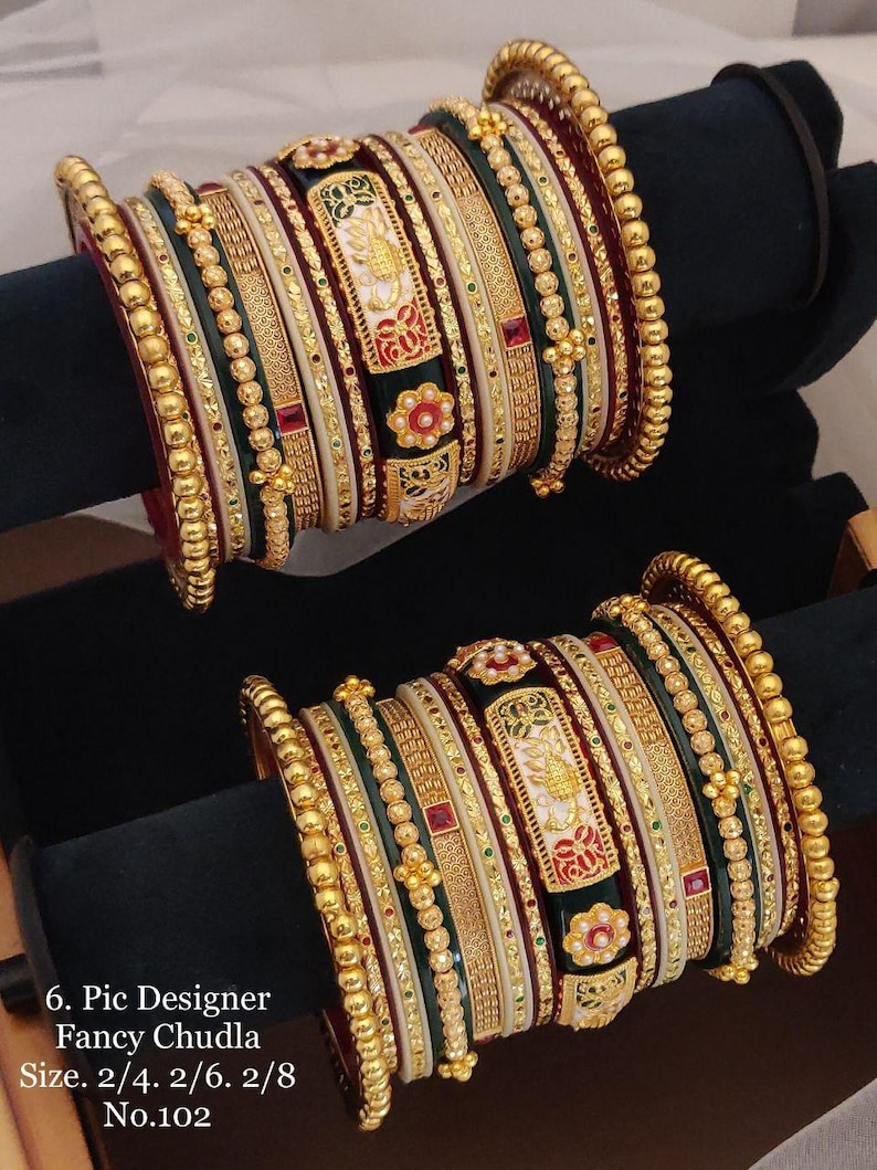 Indian Bridal Chura Bangle Set: Red & Green Punjabi Wedding Chooda - Etsy