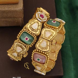 Gold Bangles, Gold Plated Bangles for Women, Thick Gold Bangles, African Jewelry, Arab Gold Jewelry, Indian Bridal Jewelry, Gift