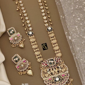 Gold Kemp Choker: Rubin Tempel Schmuckset