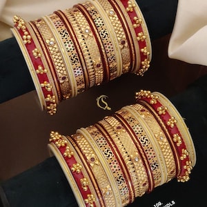 Indian Chura Bangle Set/Traditiona Bridal Choora Punjabi Chura/Bridal Dotted bangles/ Wedding bangle Set for Women/Girls Jewelry