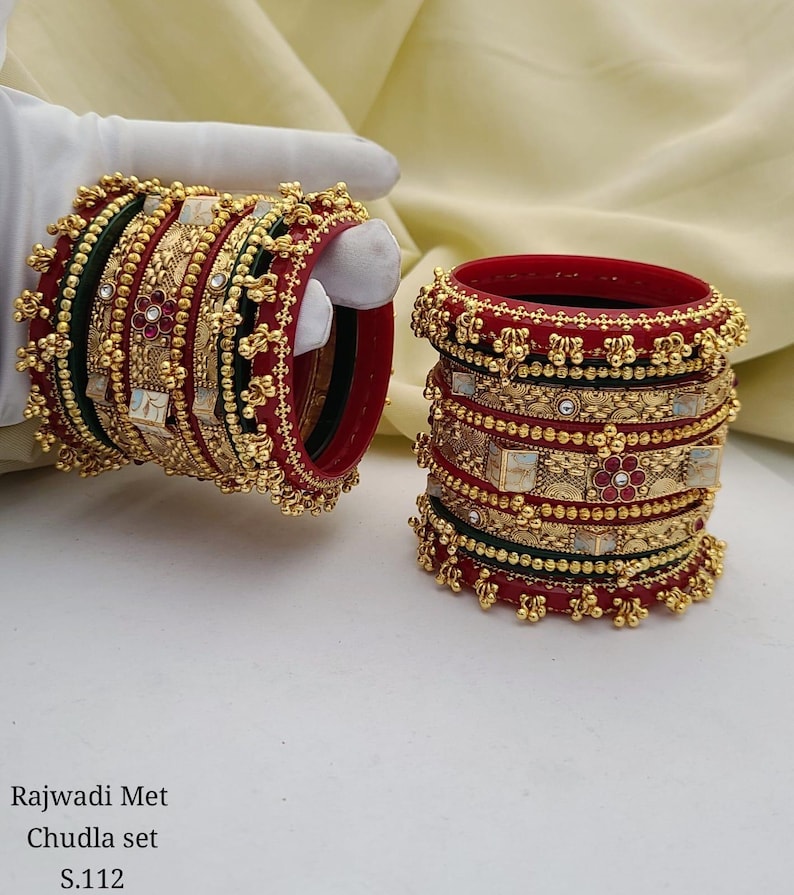 Gold Victorian Chura: Vintage Pearl Bangles, Statement Chuda - Etsy