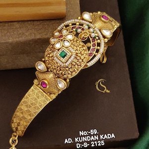 Gold Kada bangles 1pc/Indian bangles/Antique bangles/Temple Jewelry/Bridal Bangles/Indian Wedding/Pakistani Jewelry/South indian jewelry