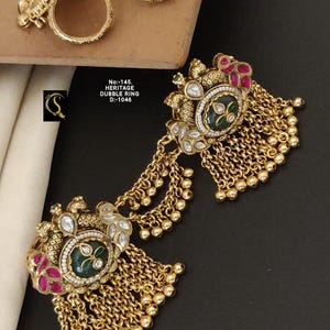 Gold Drop and Dangle Rings,Indian Rings/south Indian jewelry/Temple Rings/Bridesmaid Rings/ Delicate Rings