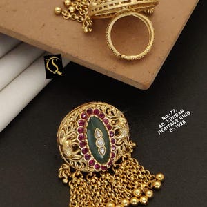 Kundan Heritage Rings,Indian Jewelry Set | South Indian | Gift For Her, Bollywood Jewelry | Indian Jewelry