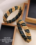 Wine Color Bridal Bangle Set: Pearl Cluster Punjabi Chura Jewelry