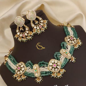 Gold Plated Jewellery Set /South Indian Necklace / Choker Necklace / Choker Set/ Vintage / Bollywood Jewelry/ Indian Jewelry/ Gifts