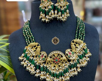 Set di collane Kundan Choker: gioielli indiani placcati in oro
