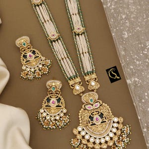 Bridal Necklace Set/Bridal Jewelry Set/Full Bridal Set/Designer Gold Bridal Set/Indian Jewelry/Bollywood Jewelry/Wedding Set