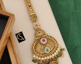 Rhinestone Filigree Waist Belt Bracelet Set: Kundan Indian Jewelry