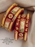 Punjabi Bridal Chura Bangle Set: Red Kundan Wedding Bangles