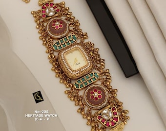 Gouden polshorlogearmband: elegant bedelhorloge cadeau, trouwkleding
