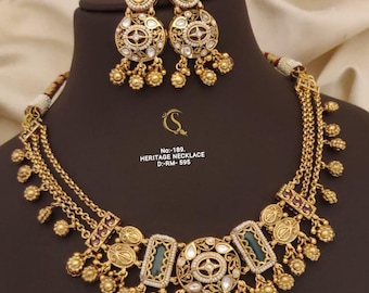 Kundan Choker Halsband Set: Bollywood Indiska Smycken