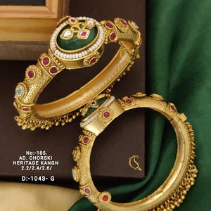 Gold Plated kada bangles/Beautiful Gold Plated Bangle Bracelets Set Women&#39;s Jewelry/ethnic gold jewellery/daily wear bangles