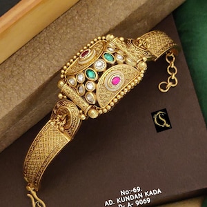 Gold Armreifen Set / Rubin Armreifen / Set von 1 Armreifen / indische Armreifen / Armreifen / vergoldeter Armreif / indischer Hochzeitsschmuck / pakistanischer Schmuck
