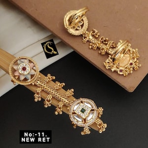 Ruby Green Gold Adjustable Ring: Indian Wedding Jewelry