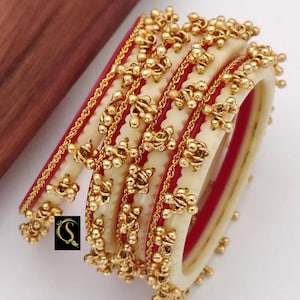 Punjabi Chuda Bridal Chura Indian Bangles Set Traditional Chooda Newly Married Chuda Bridal Chura Cream Chuda, Bangles