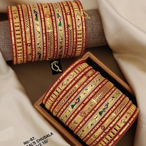 Set Chuda per matrimonio tradizionale: braccialetti da sposa - Manalisstudio