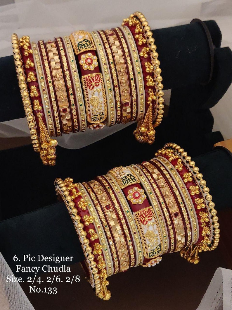 Indian Bridal Chura Bangle Set: Red & Green Punjabi Wedding Chooda - Etsy