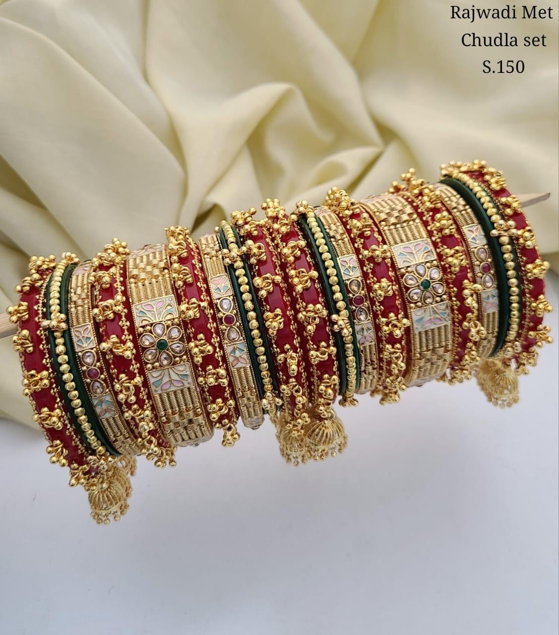 Dainty Red Bridal Chura Set • Gemstone Wedding Bangles - Etsy