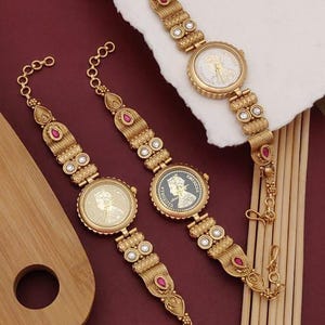 Gold Watch | Vintage Wrist Watch | Gold Womens Wrist Watch | Oval Retro Watch | Adjustable Dainty Watch For Ladies | Present For Her