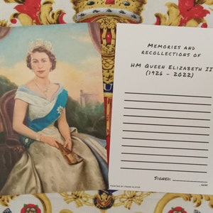CANTIDAD FINAL Reina Isabel II 4x6 Tarjetas de recuerdo, recuerdo, reliquia, procedencia, álbum de recortes - Pintura de retrato Frank Slater Coronación