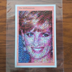 Diana Princesa de Gales, Sierra Leona 2000 Millennium Fotomosaico Recuerdo Hoja de 8 sellos postales, Nuevo sin bisagras