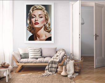 Vintage Hollywood Actress Poster: 1950s Red Carpet Glamour 