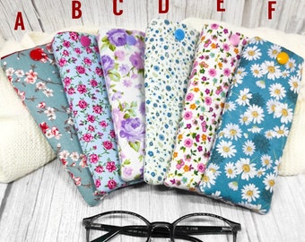 Funda para gafas de flores rosas, estuche floral protector de gafas de sol, bolsa de lectura para niños y adultos, cubierta de anteojos