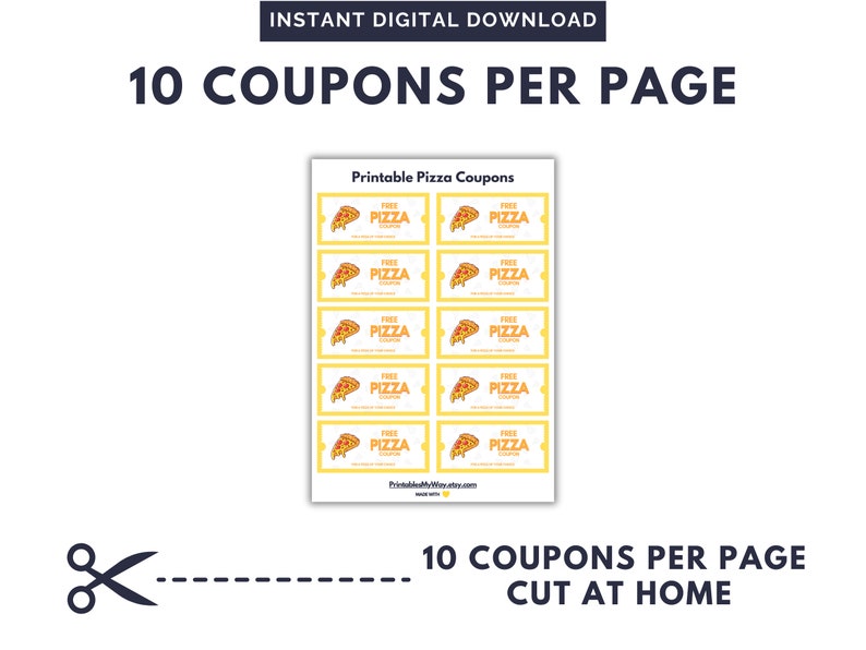 Printable Pizza Token | Pizza Coupon | Pizza Night | Coupons for Date ...