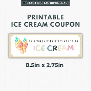 Cupones para helados / Cupones para helados / Vales para helados / Vales para fiestas de cumpleaños / Vales para comida de boda / Vales para postres