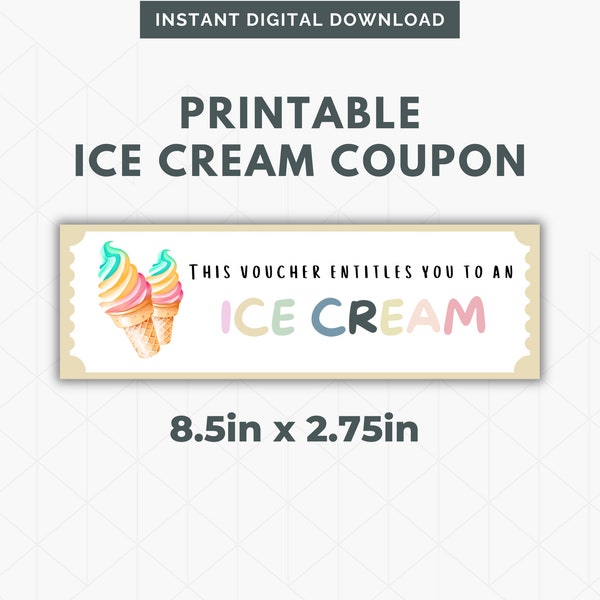 Ice Cream Party Voucher Etsy