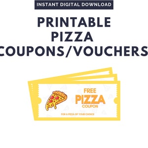 Vale-pizza para impressão | Cupom de pizza | Noite da pizza | Cupons para encontros românticos | Cupom de desconto | Cartão-presente | Vale-restaurante | Cupom-presente