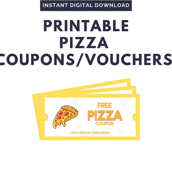 Printable Pizza Token | Pizza Coupon | Pizza Night | Coupons for Date Night | Discount Coupon | Gift Card | Restaurant Voucher | Gift Coupon