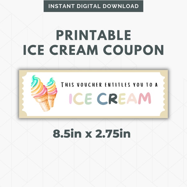 Ice Cream Voucher | Gelato Coupons | Ice Cream Token | Birthday Party Voucher | Wedding Food Voucher | Dessert Tokens