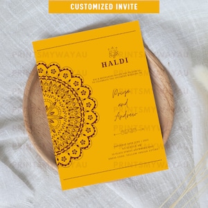 Custom Haldi Invitation | Indian Wedding Card | Hindu Wedding Invite | Haldi Ceremony | Personalized For You | Printable Haldi Invite