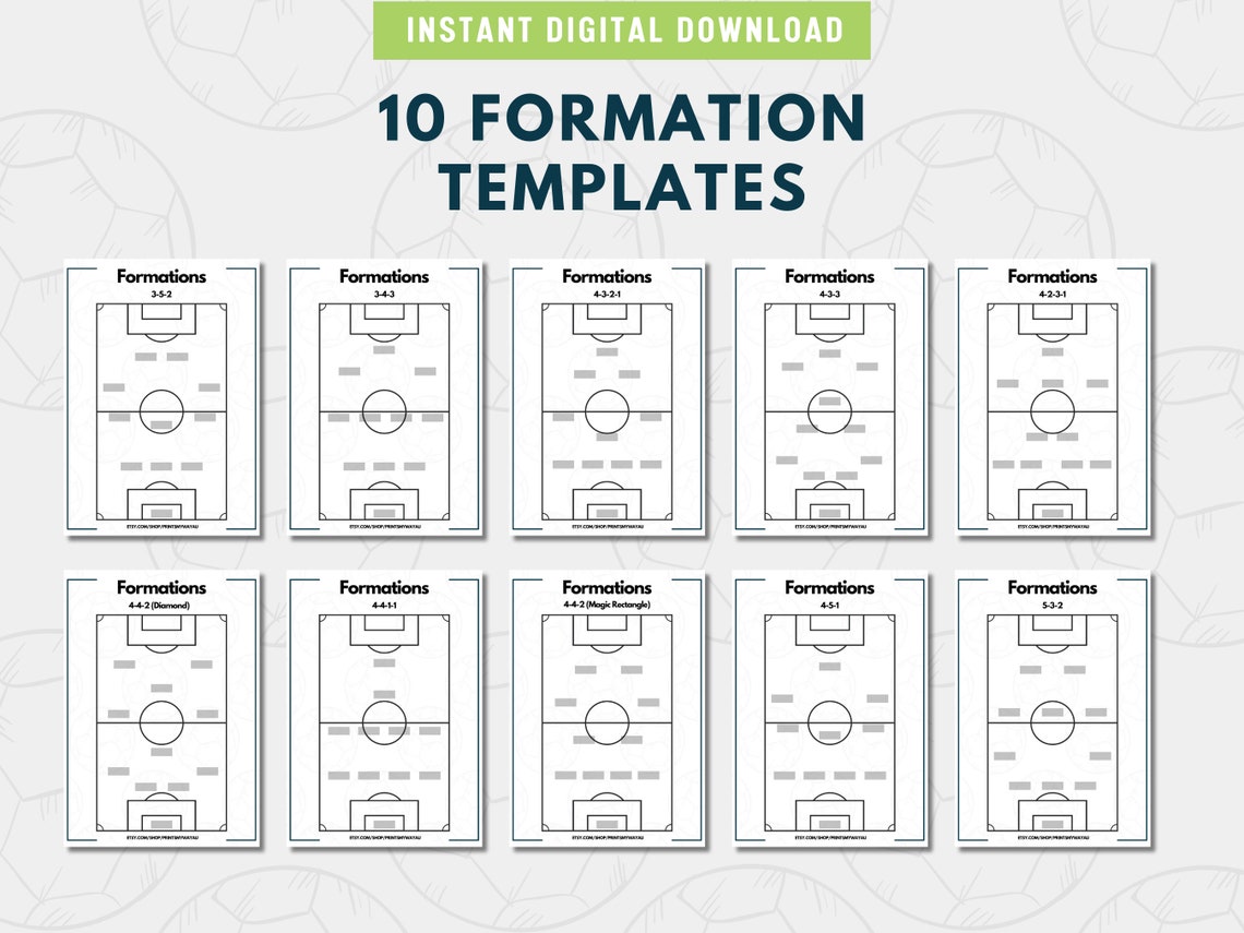 Football Coaching Sheets Printable Football Planner Soccer Formation Football Lineup Soccer Game ...