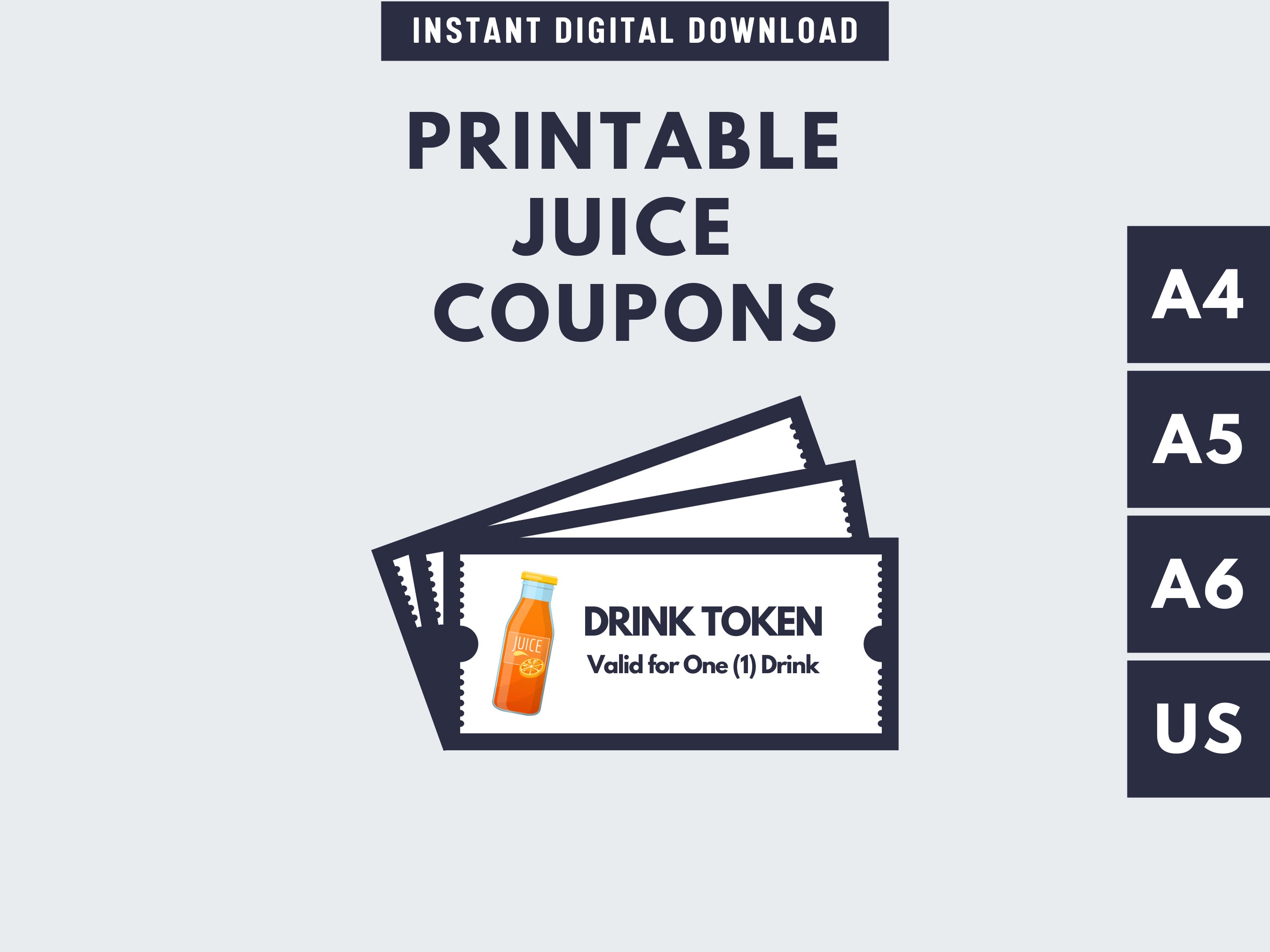Printable Juice Tokens Printable Drink Tickets Drink Etsy