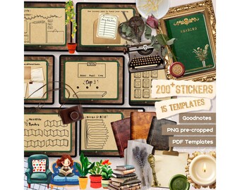 Reading Digital Bullet Journal Goodnotes, Art Journal Reading Tracker Template, Scrapbooking Digitales Reading
