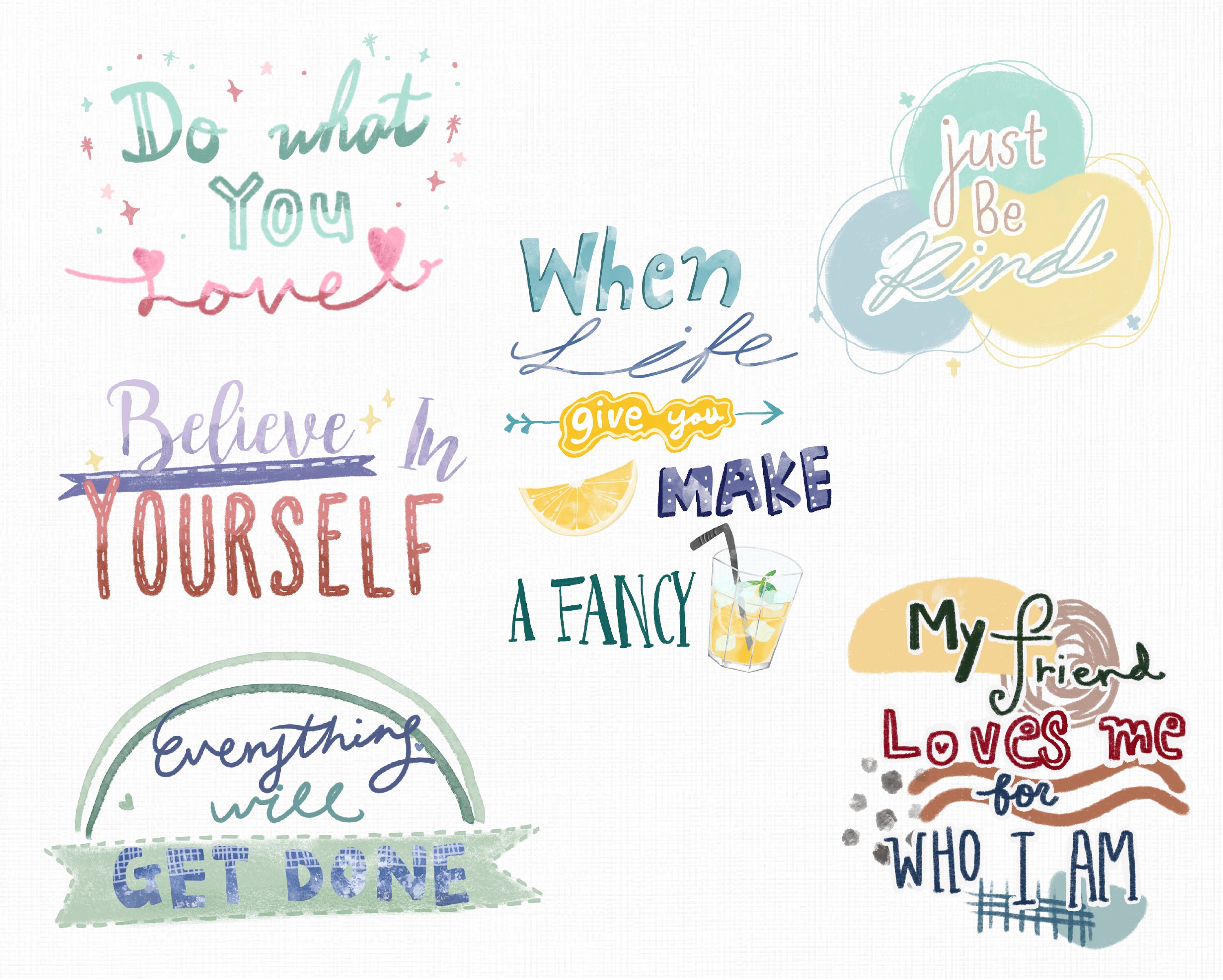 Inspirational Quote Clipart Motivational Quote Clipart PNG Commercial ...