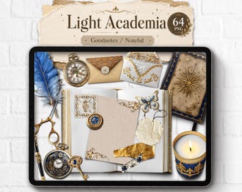 Pegatinas digitales realistas Light Academia Goodnotes, Noteful, PNG, Journal Victorian Scene Creator