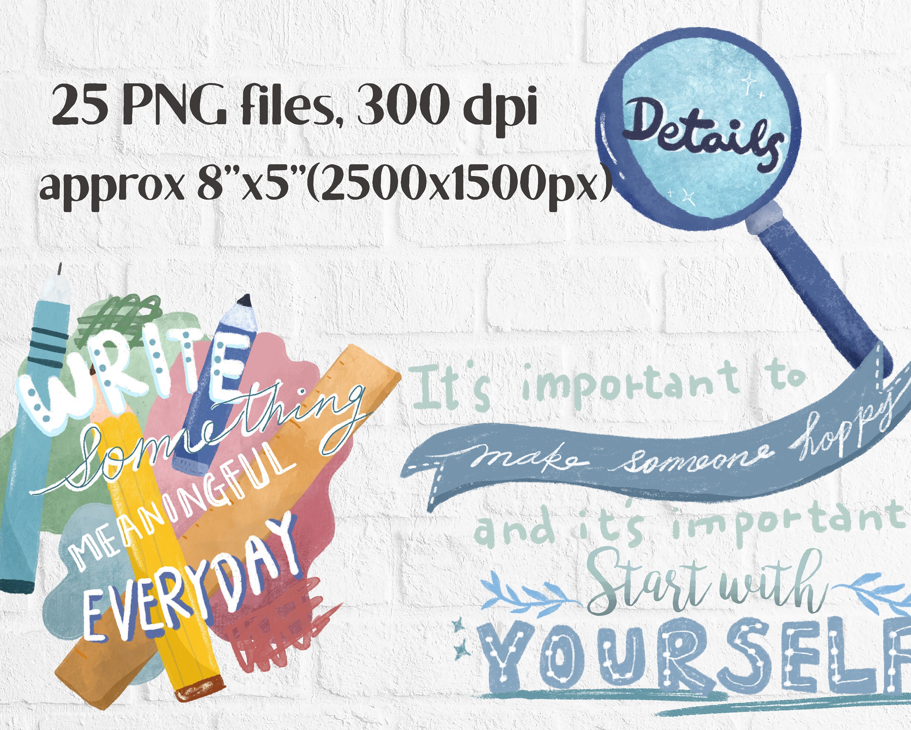 Inspirational Quote Clipart Motivational Quote Clipart PNG Commercial ...